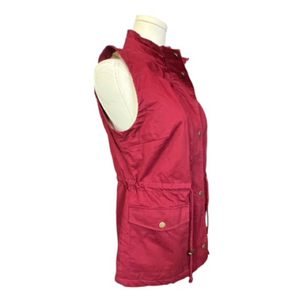 EUC Love Tree burgundy utility vest with drawstring waist – size S - Picture 5 of 10